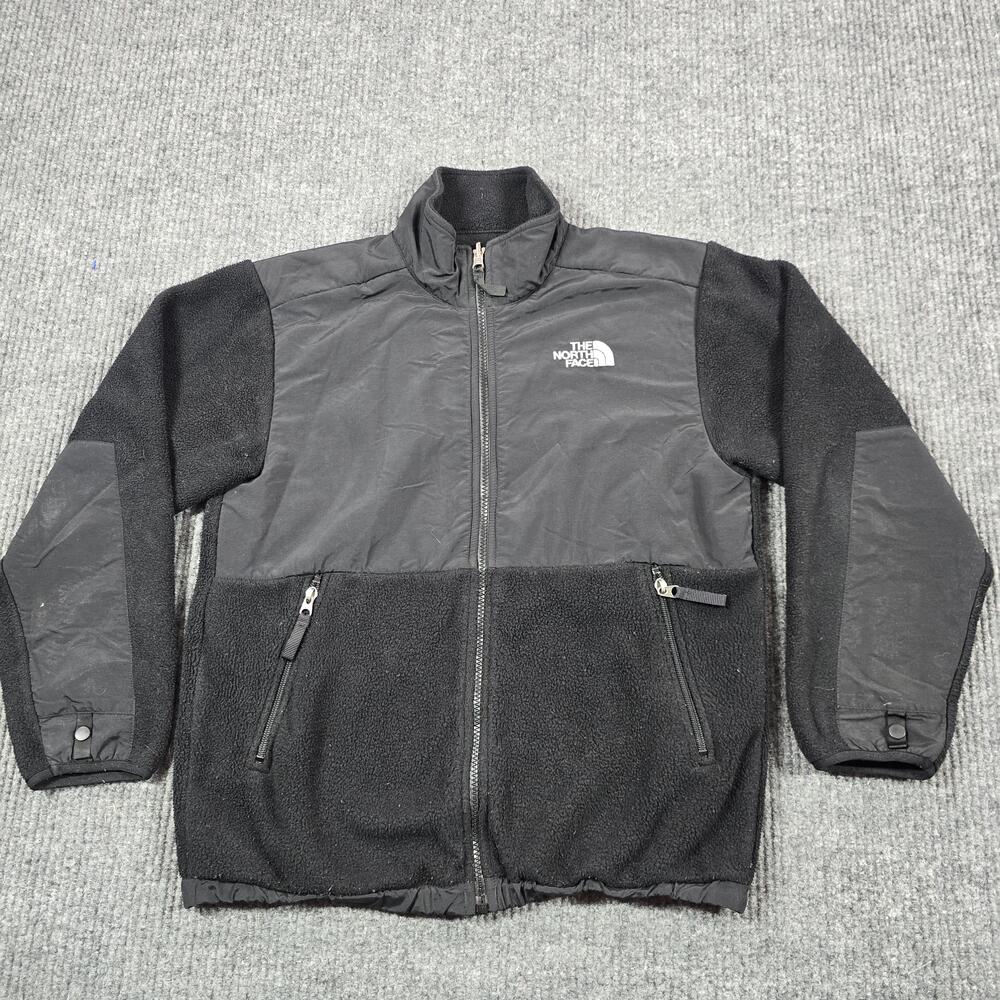 The North Face Denali Jacket Boys Large Black Fleece Full Zip Pockets Winter